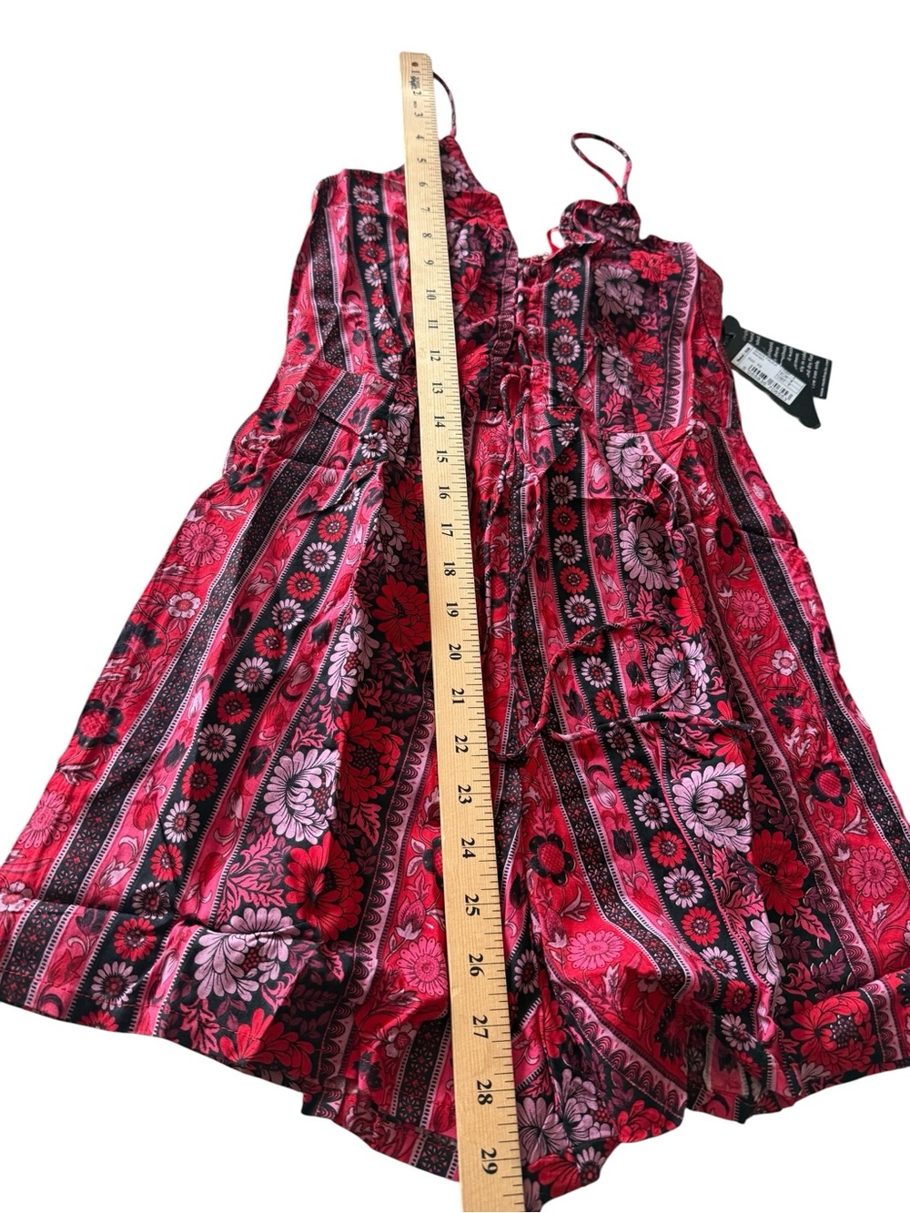 Motel Rocks Red Floral Print Strappy Romper - Picture 7 of 15